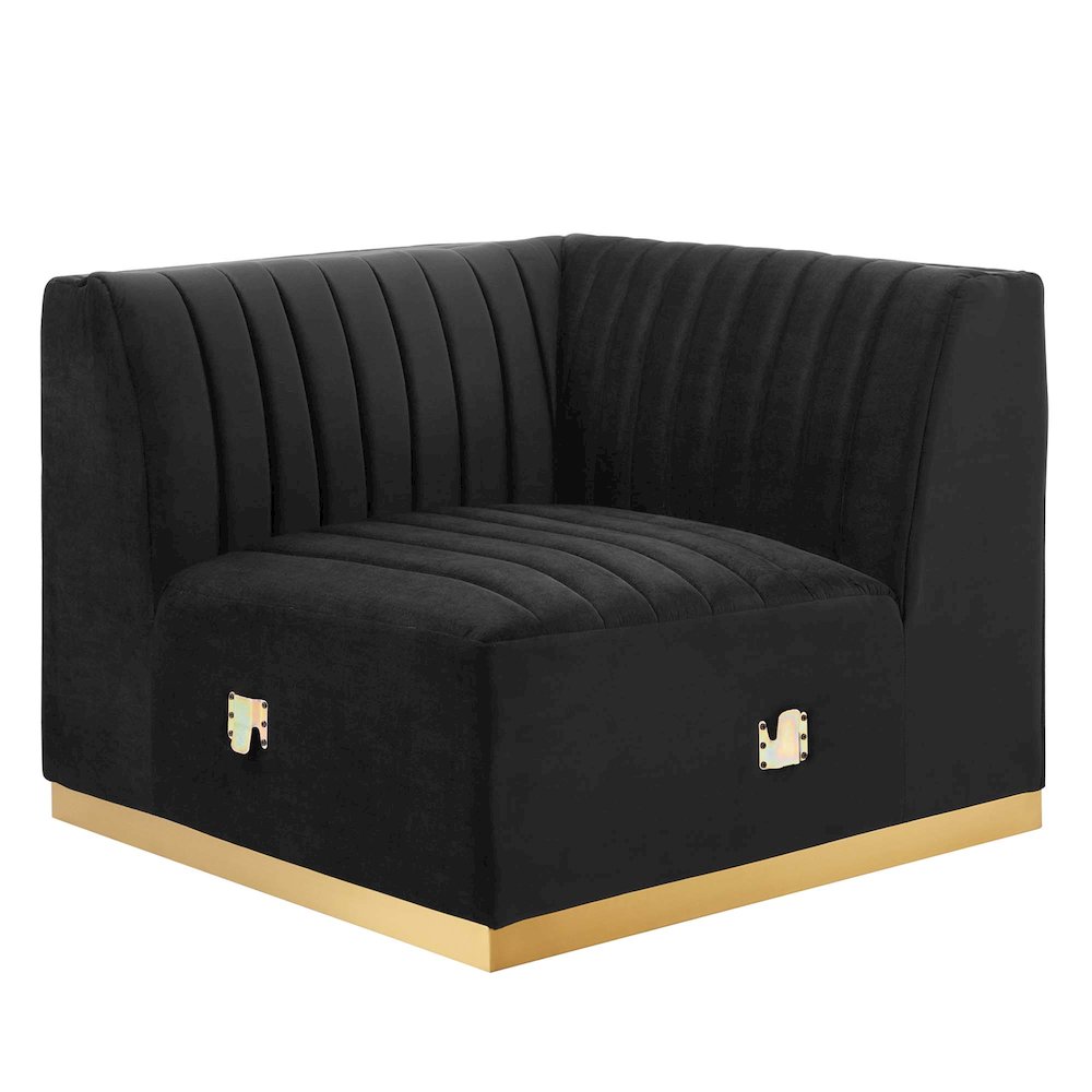 Conjure Channel Tufted Performance Velvet Right Corner Chair