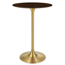 Lippa 28" Round Cherry Walnut Wood Bar Table