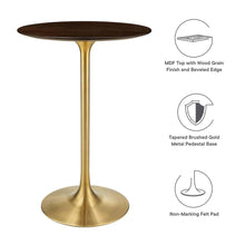Lippa 28" Round Cherry Walnut Wood Bar Table