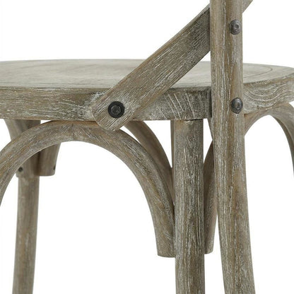 Solid Wood Dining Side Chair with Cushioned Seat for Dining Room, Gray