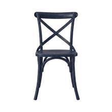 Solid Wood Dining Side Chair with Cushioned Seat for Dining Room, Midnight Blue