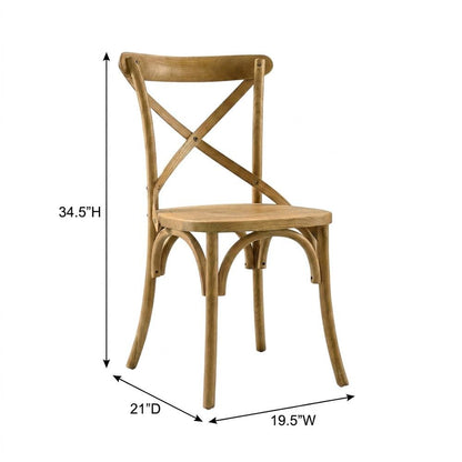 Solid Wood Dining Side Chair with Cushioned Seat for Dining Room, Natural