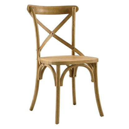Solid Wood Dining Side Chair with Cushioned Seat for Dining Room, Natural