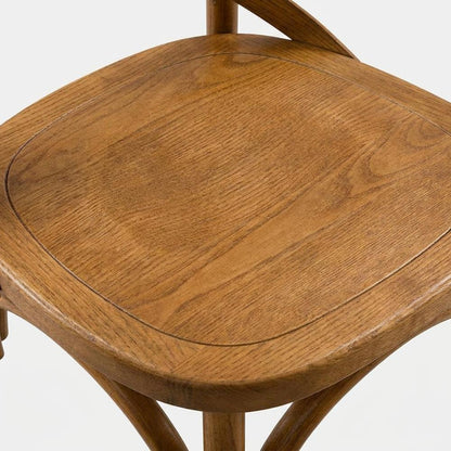 Solid Wood Dining Side Chair with Cushioned Seat for Dining Room, Walnut