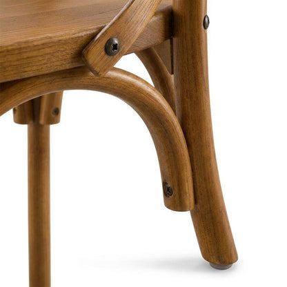 Solid Wood Dining Side Chair with Cushioned Seat for Dining Room, Walnut