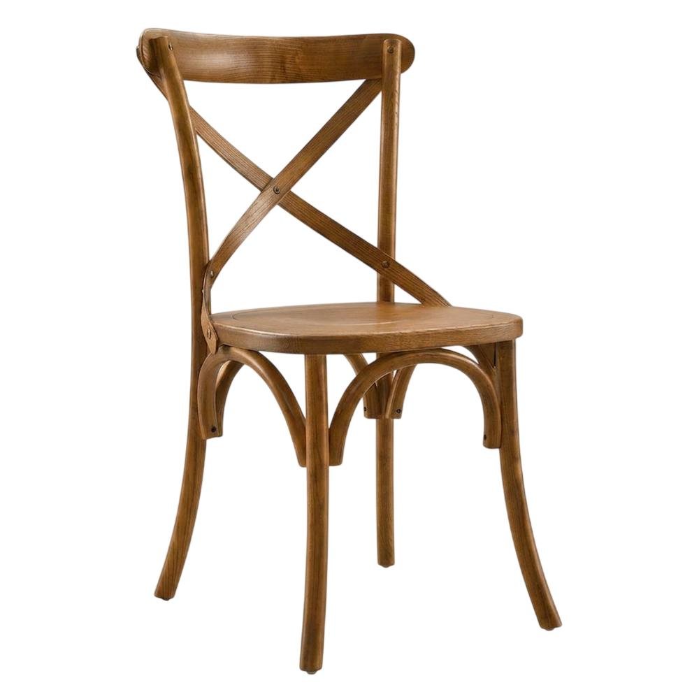 Solid Wood Dining Side Chair with Cushioned Seat for Dining Room, Walnut