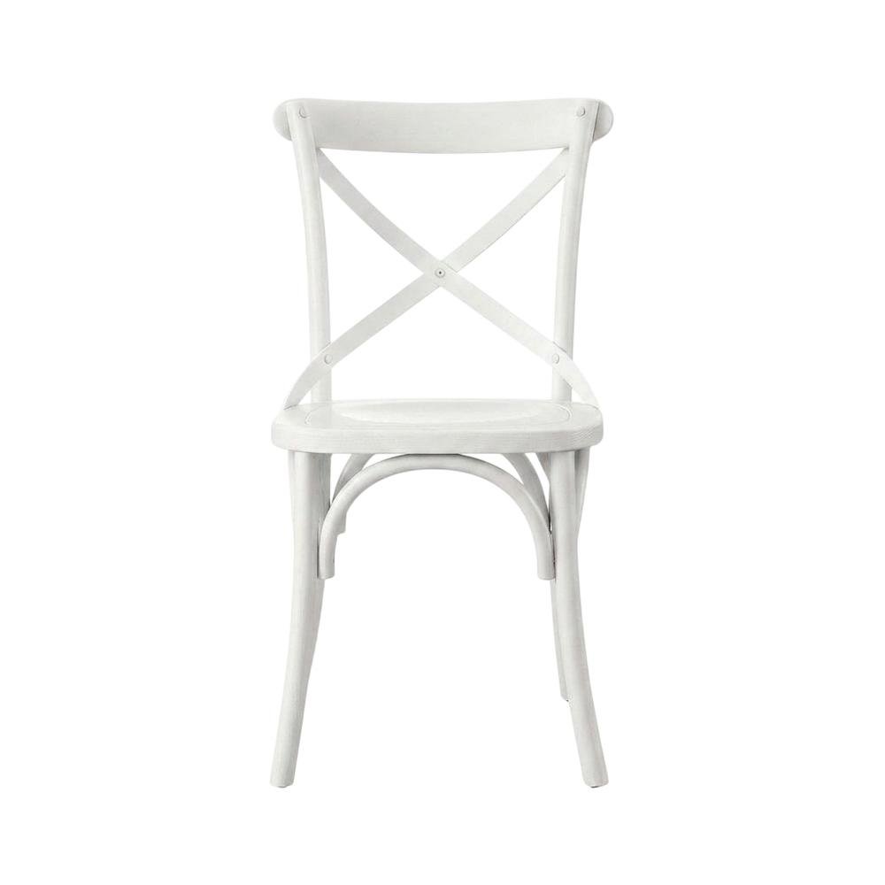 Solid Wood Dining Side Chair with Cushioned Seat for Dining Room, White