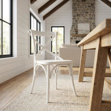 Solid Wood Dining Side Chair with Cushioned Seat for Dining Room, White