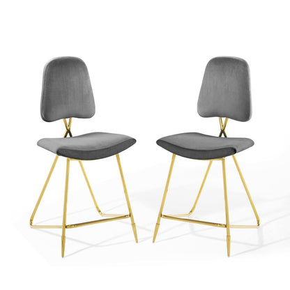 Ponder Performance Velvet Counter Stool Set of 2