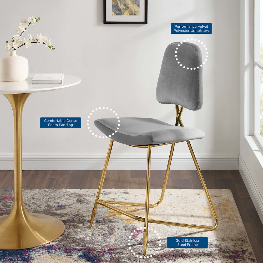 Ponder Performance Velvet Counter Stool Set of 2