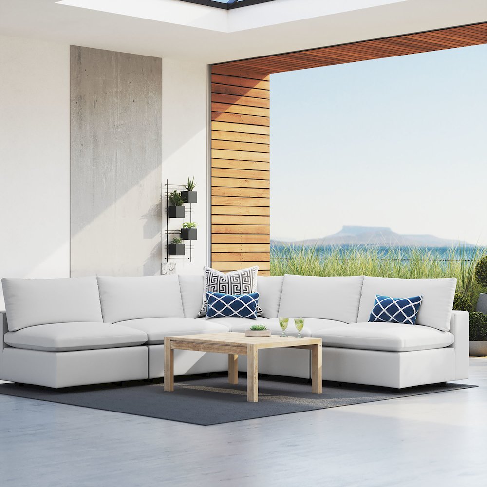 Commix 5-Piece Sunbrella Outdoor Patio Sectional Sofa