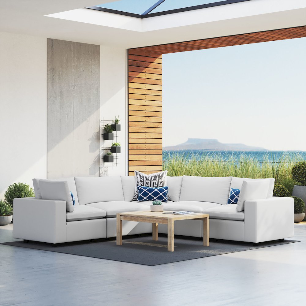 Commix 5-Piece Sunbrella Outdoor Patio Sectional Sofa