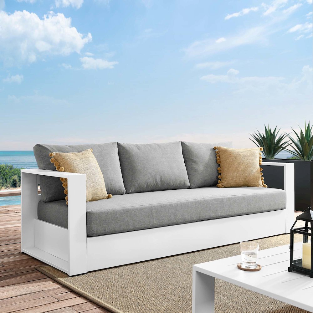 Tahoe Outdoor Patio Powder-Coated Aluminum Sofa