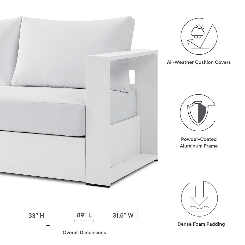 Tahoe Outdoor Patio Powder-Coated Aluminum Sofa