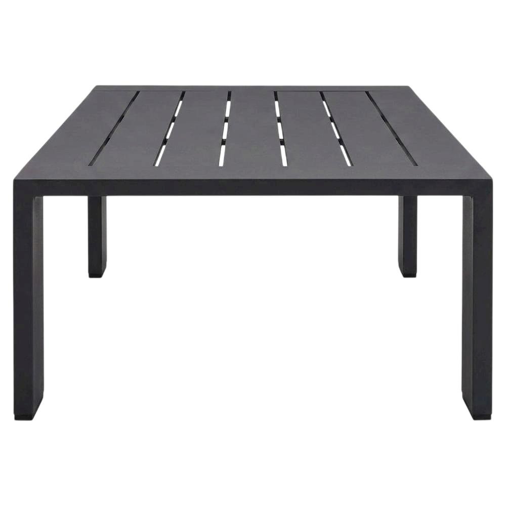Powder-Coated Aluminum Rectangular Outdoor Patio Coffee Table, Gray