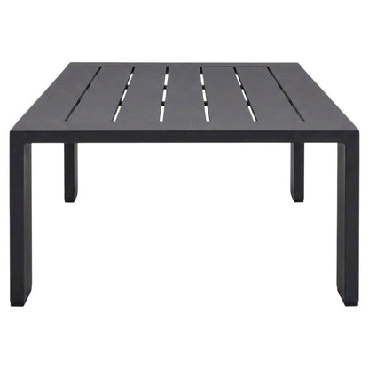 Powder-Coated Aluminum Rectangular Outdoor Patio Coffee Table, Gray