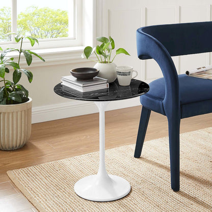 Lippa 20" Round Faux Marble Side Table