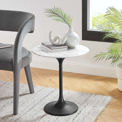 Lippa 20" Round Faux Marble Side Table