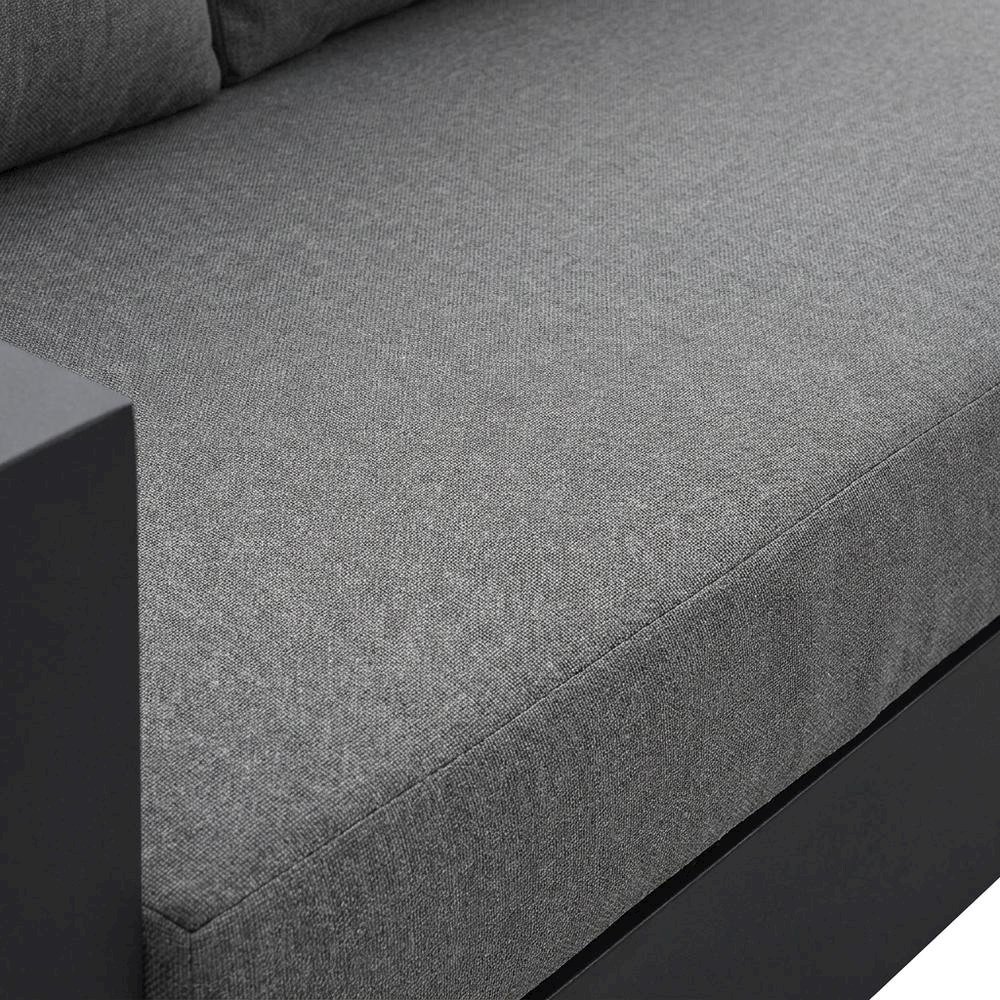 Powder-Coated Aluminum Patio Conversation Set with Thick Cushions, Gray Charcoal
