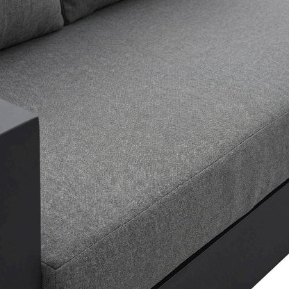 Powder-Coated Aluminum Patio Conversation Set with Thick Cushions, Gray Charcoal