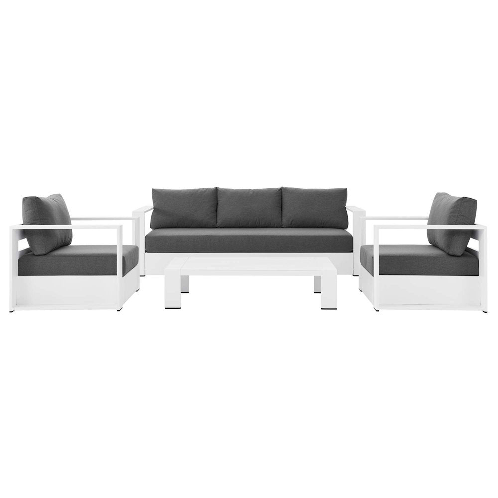 Tahoe 4-Piece Outdoor Patio Powder-Coated Aluminum Set