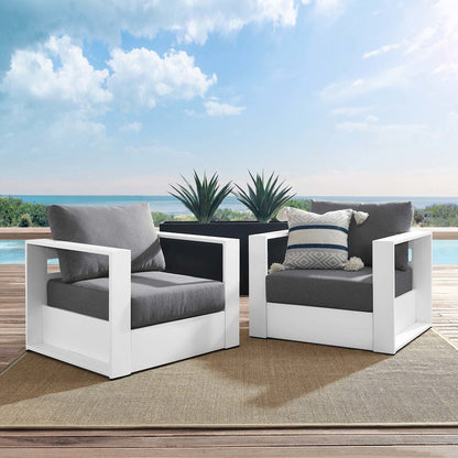 Tahoe 2-Piece Outdoor Patio Powder-Coated Aluminum Armchair Set