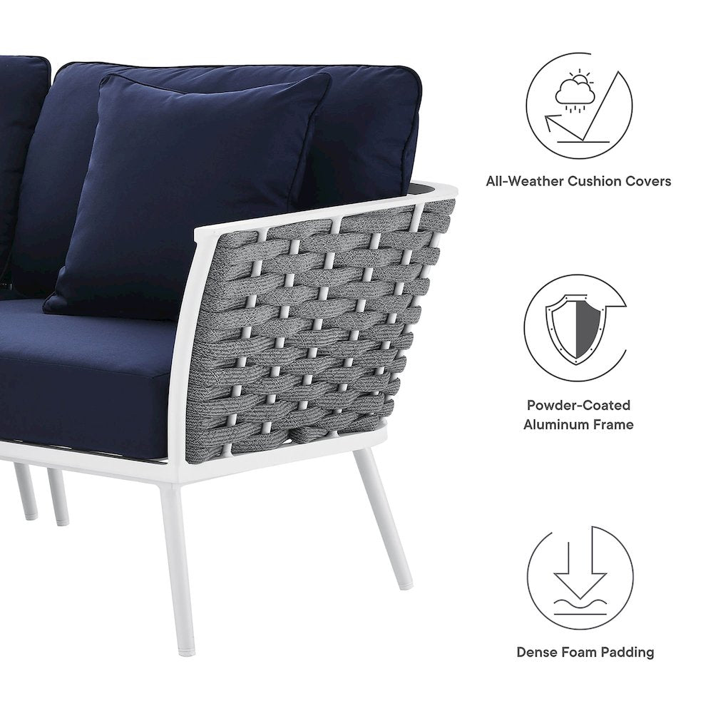 Stance Outdoor Patio Aluminum Small Sectional Sofa