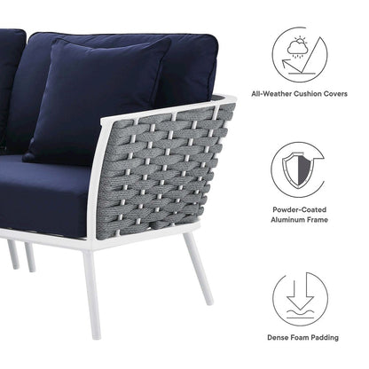 Stance 4 Piece Outdoor Patio Aluminum Sectional Sofa Set