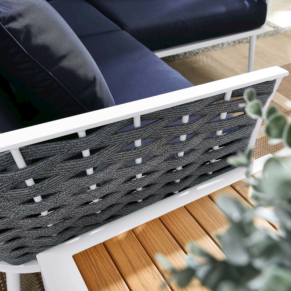 Stance 4 Piece Outdoor Patio Aluminum Sectional Sofa Set