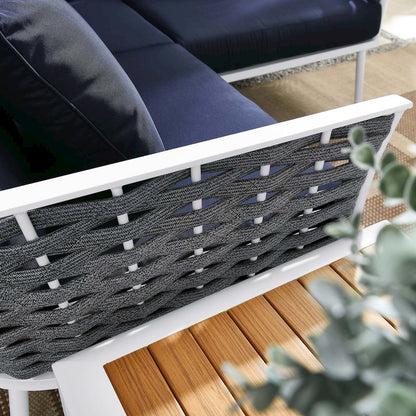 Stance 4 Piece Outdoor Patio Aluminum Sectional Sofa Set
