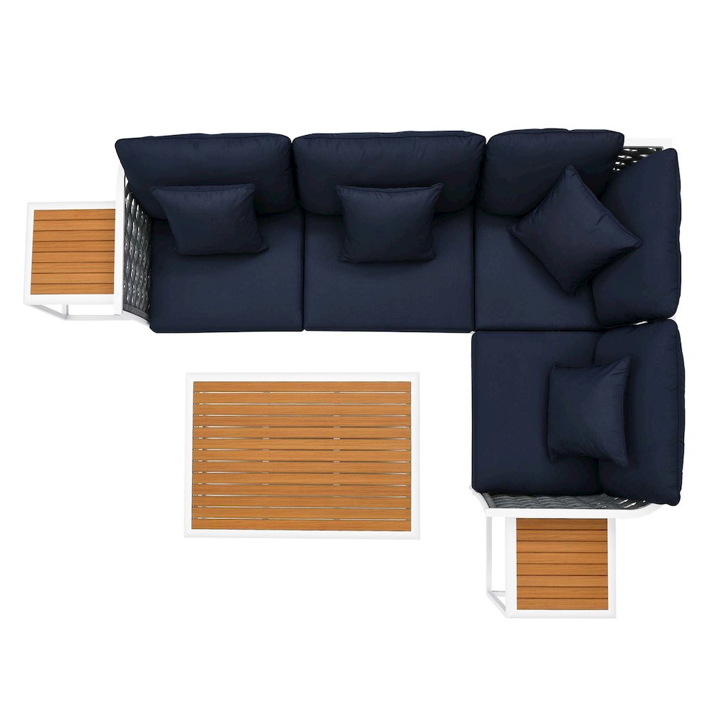 Stance 7 Piece Outdoor Patio Aluminum Sectional Sofa Set