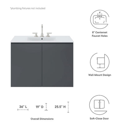 Bryn 36" Wall-Mount Bathroom Vanity