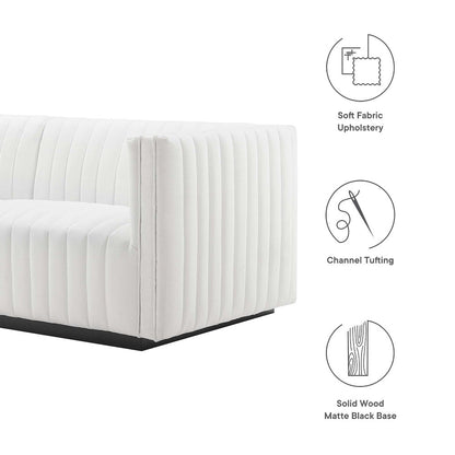 Conjure Channel Tufted Upholstered Fabric Loveseat