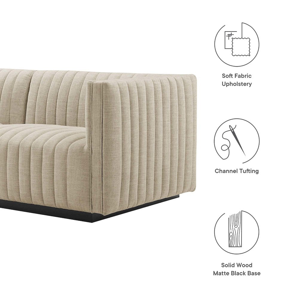 Conjure 4-Piece Channel Tufted Upholstered Fabric Sofa