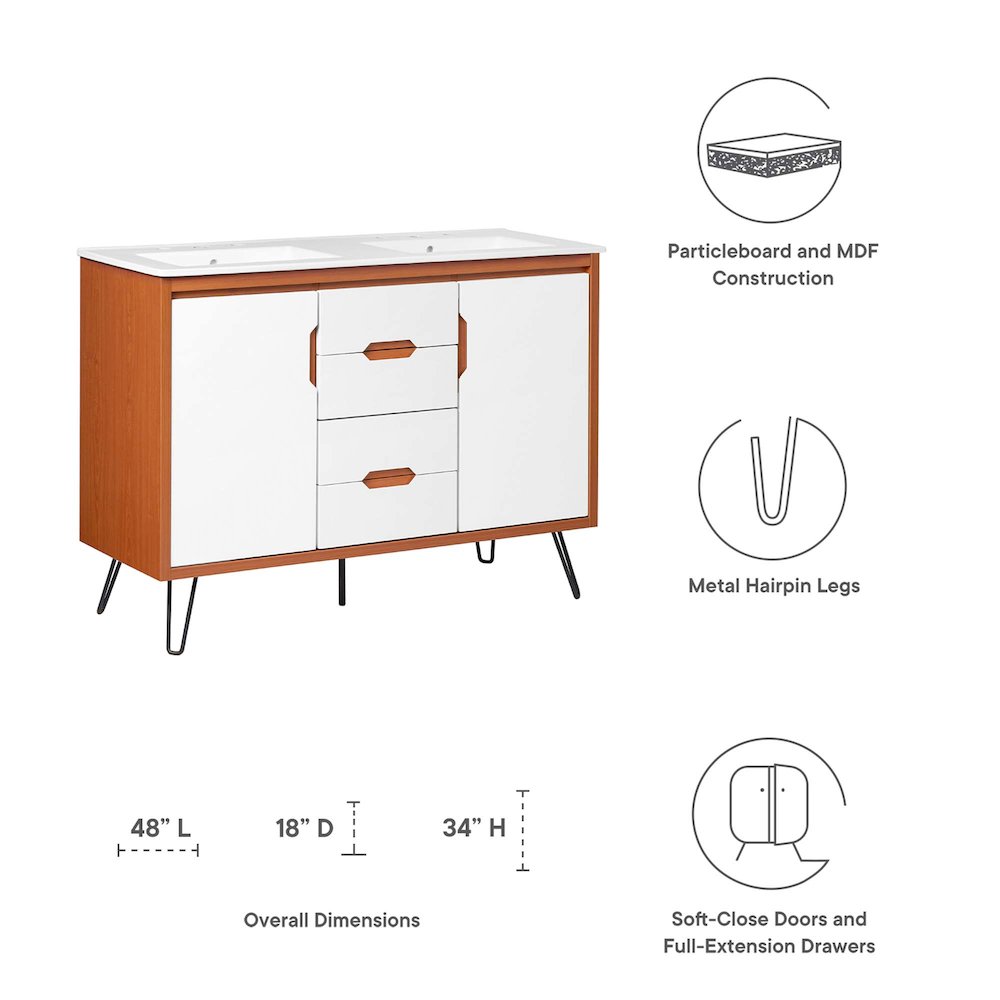 Energize 48" Double Sink Bathroom Vanity
