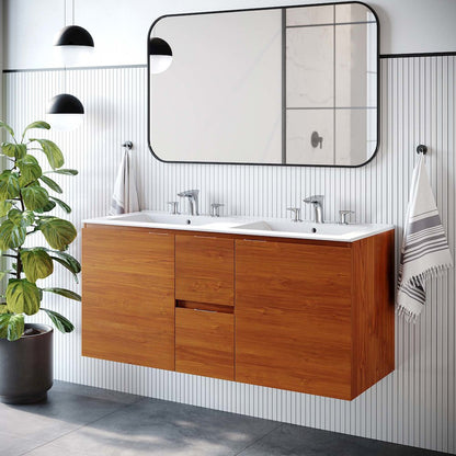 Scenic 48" Double Wall-Mount Bathroom Vanity