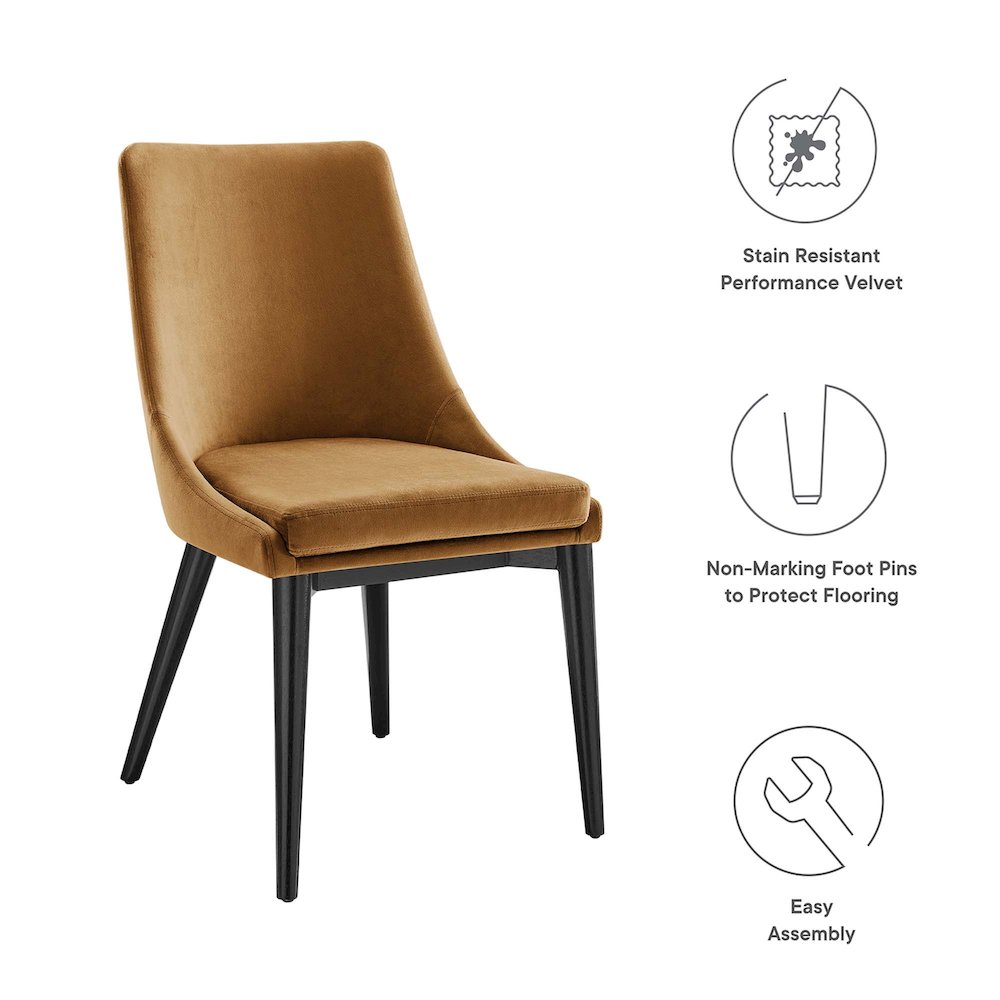 Viscount Accent Performance Velvet Dining Chairs Set of 2