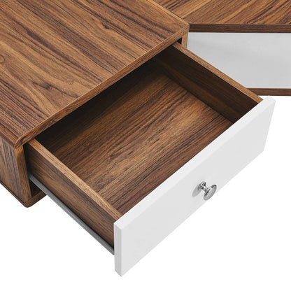 Transmit 47" Wall Mount Corner Walnut Office Desk
