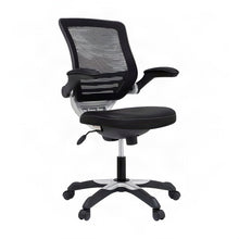 Padded Vinyl Mid-Back Swivel Desk Chair with Adjustable Height, Black
