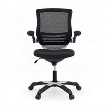 Padded Vinyl Mid-Back Swivel Desk Chair with Adjustable Height, Black