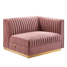 Channel Tufted Performance Velvet Modular Sectional Sofa Right-Arm Chair