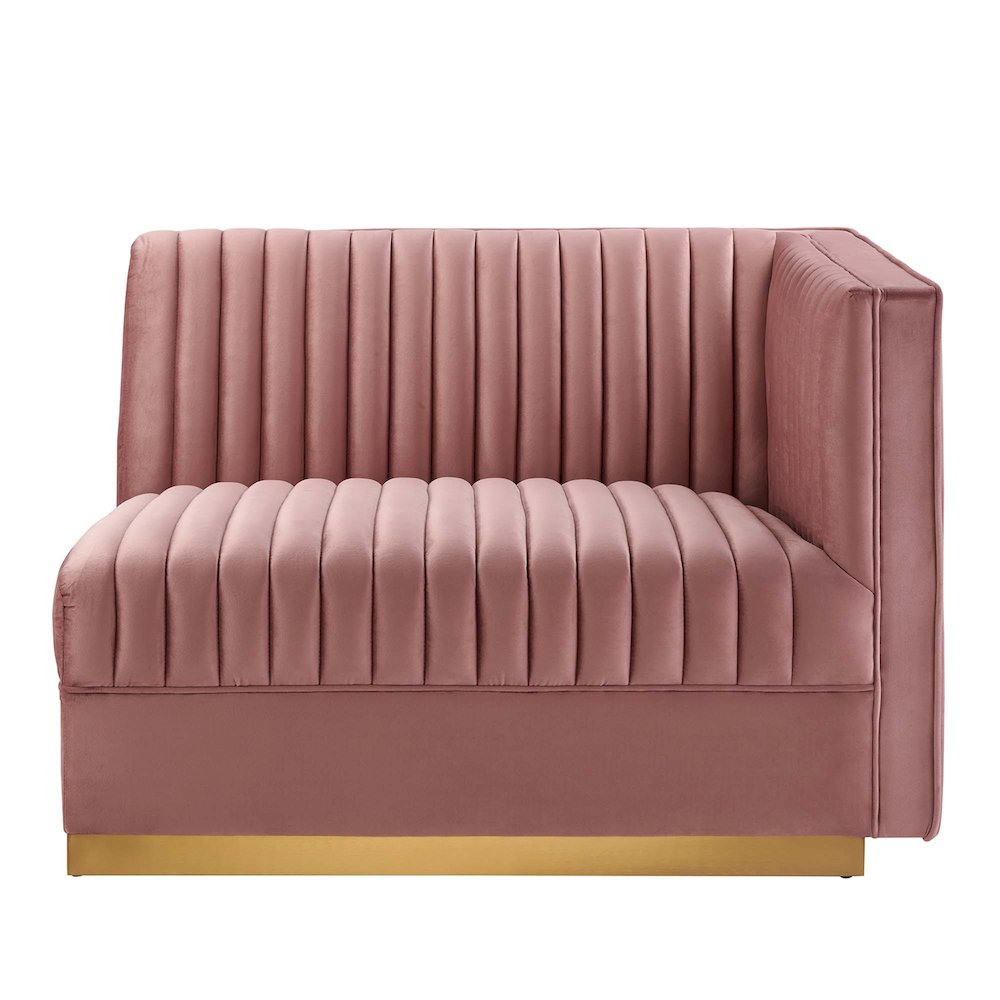Channel Tufted Performance Velvet Modular Sectional Sofa Right-Arm Chair