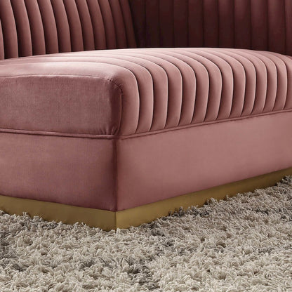 Channel Tufted Performance Velvet Modular Sectional Sofa Right-Arm Chair