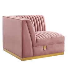 Channel Tufted Performance Velvet Modular Sectional Sofa Left Corner Chair