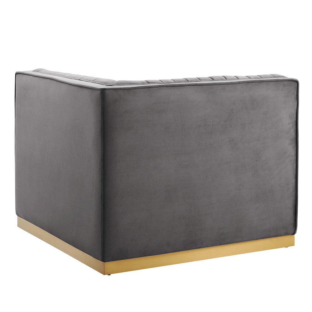 Channel Tufted Performance Velvet Modular Sectional Sofa Left Corner Chair
