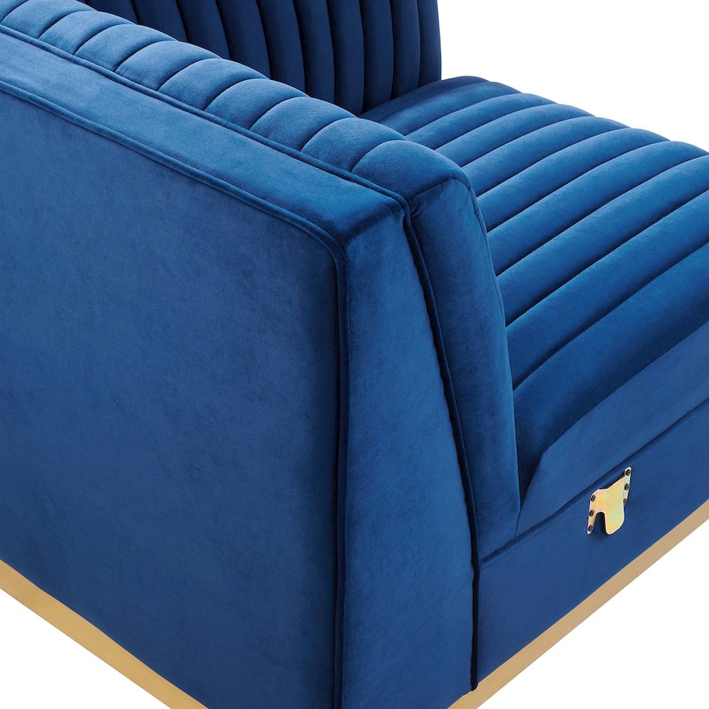 Channel Tufted Performance Velvet Modular Sectional Sofa Right Corner Chair