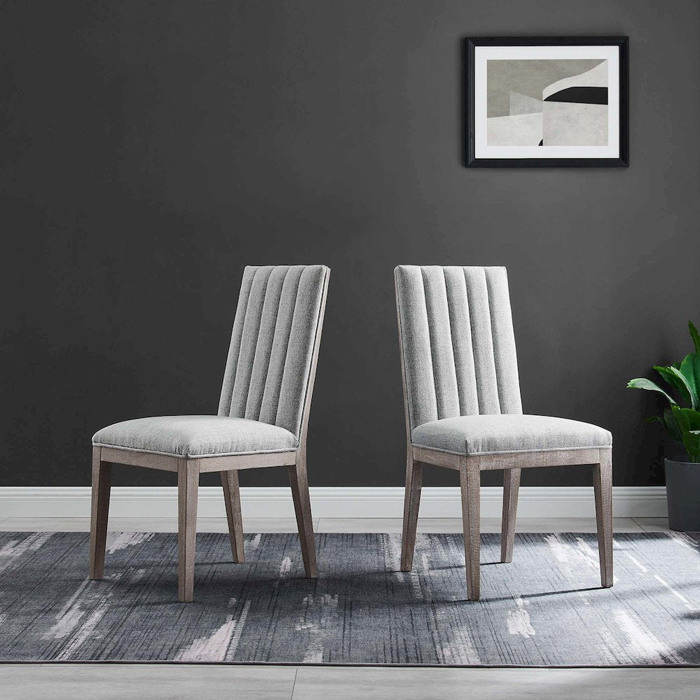 Maisonette French Vintage Tufted Fabric Fabric Dining Side Chair