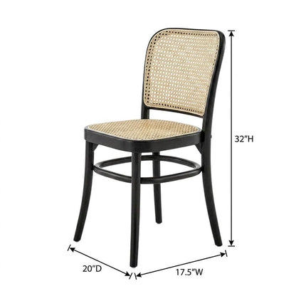 Wood Modern Dining Side Chairs for Kitchen and Dining Room, Black, Set of 2