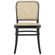 Wood Modern Dining Side Chairs for Kitchen and Dining Room, Black, Set of 2