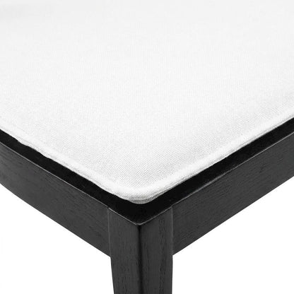 Fabric-Upholstered Wood Dining Chairs, Black White, Set of 2